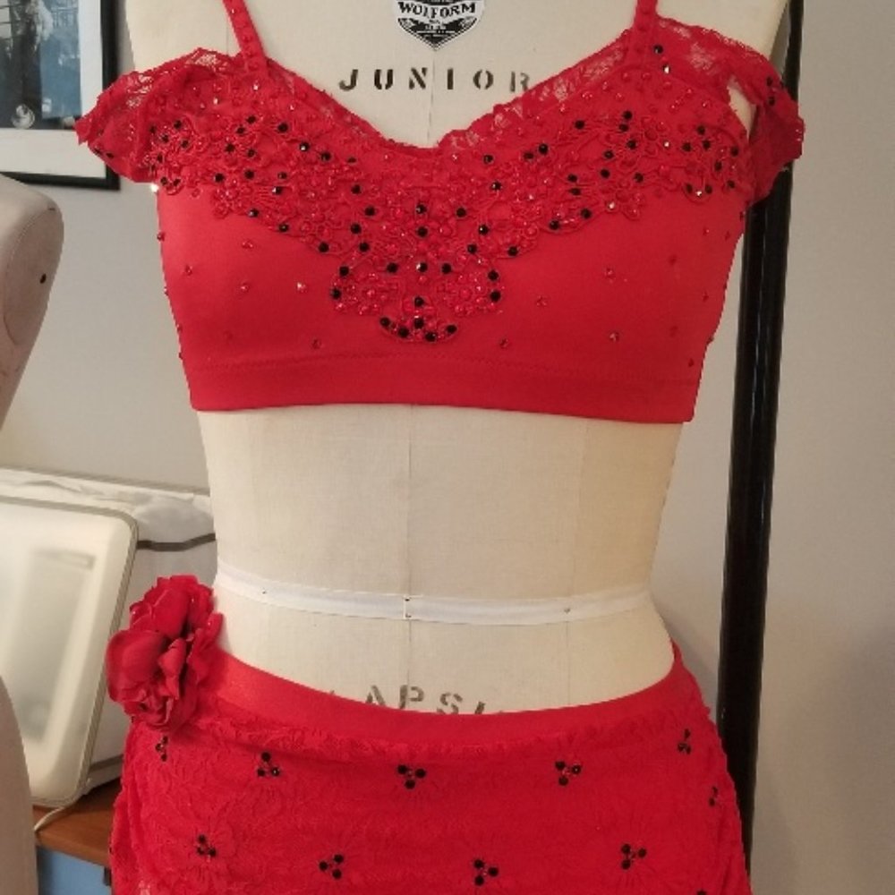 Red 2-piece Dance Costume